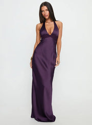 Satin Halter Maxi Dress