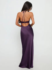 Satin Halter Maxi Dress