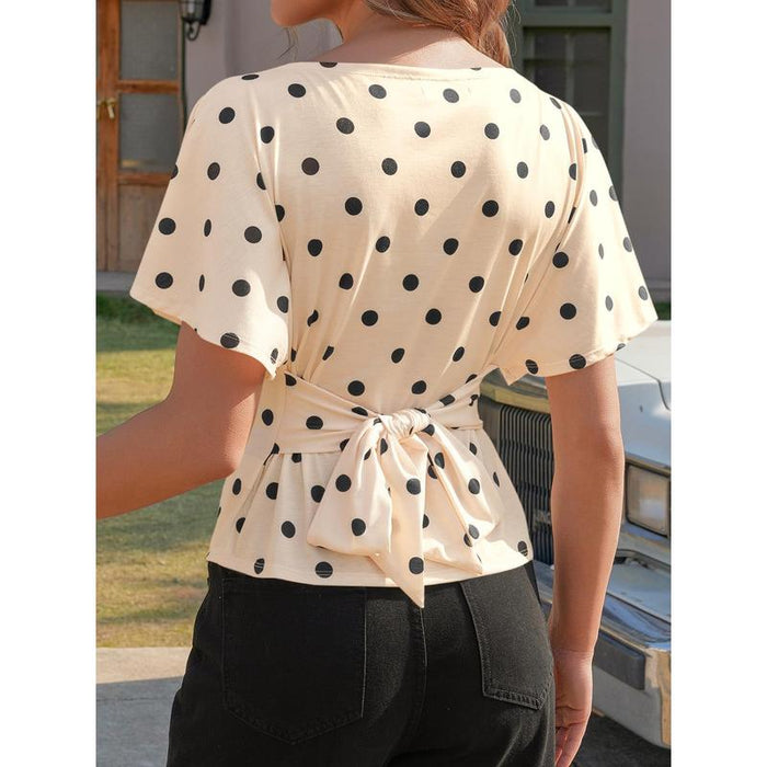 The Effortless Tie-Back Polka Top