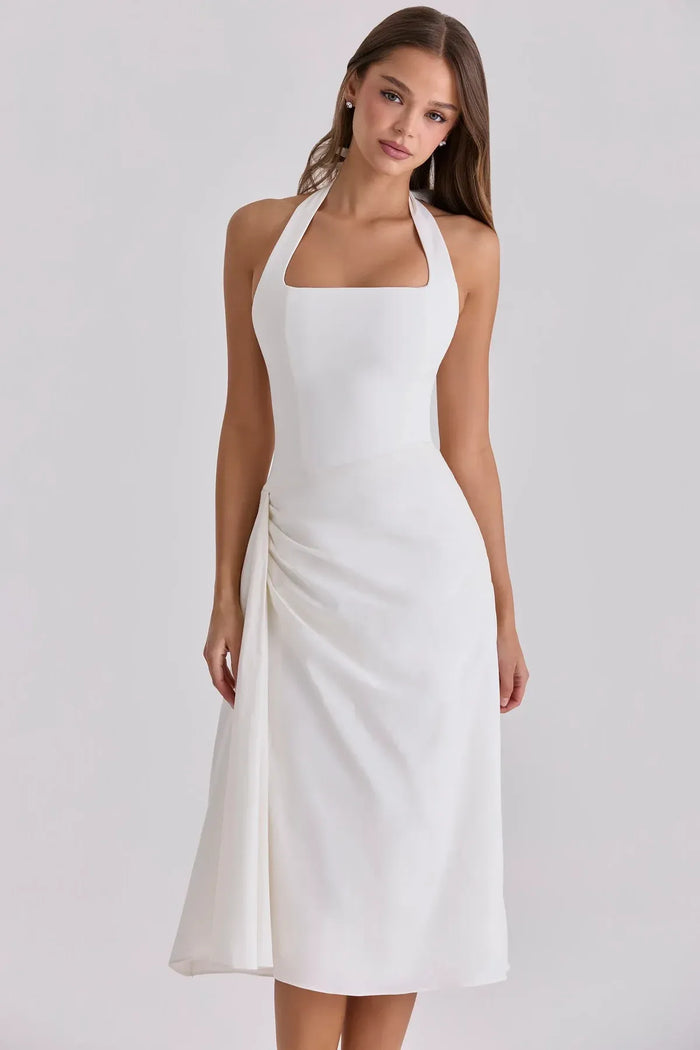 Mila Neck Midi Dress